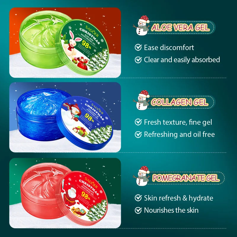 300g Christmas Pomegranate Moisturizing Gel, Aloe Vera Gel Cream Skin Refresh & HydrateNourishes The Skin Oasis Select