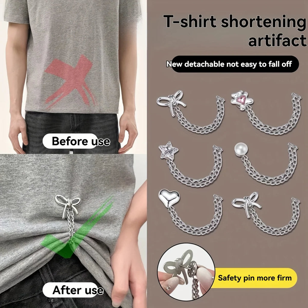 Women'S Adjustable Clothes Clips with Butterfly Decorations - Instant Sleeve Shortening, Suitable for Shirts, Dresses, Pants Oasis Select