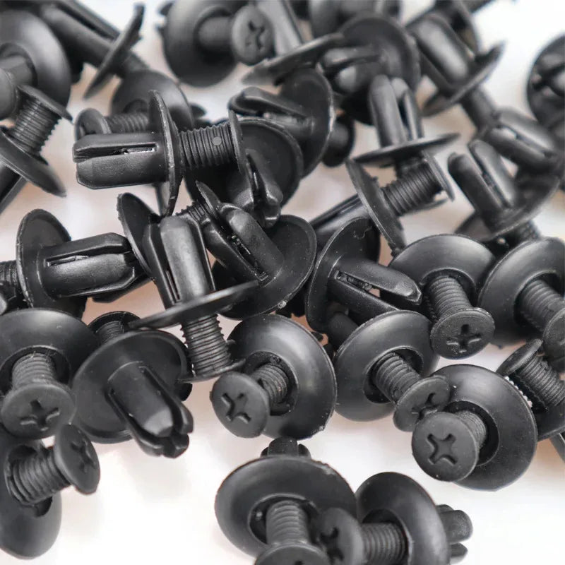 30/60/90/180pcs Black Plastic Auto Bumper Fender Push Rivet Retainer Plastic Car Fastener Clip For Universal Car Rivet Fasteners Oasis Select