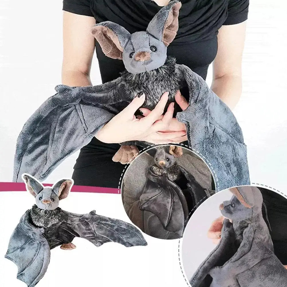 Lovely Grey Bat Plush Stuffed Bat Doll Plush Throw Pillow For Boys and Girls Christmas Halloween Decoration Holiday Gifts Oasis Select