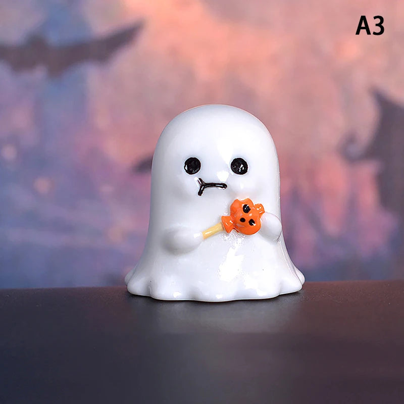 Halloween Micro Landscape Miniature Figurines Cute Pumpkin Ghost Vampire Decoration Resin Craft Mini Fairy Garden Ornaments Oasis Select A3