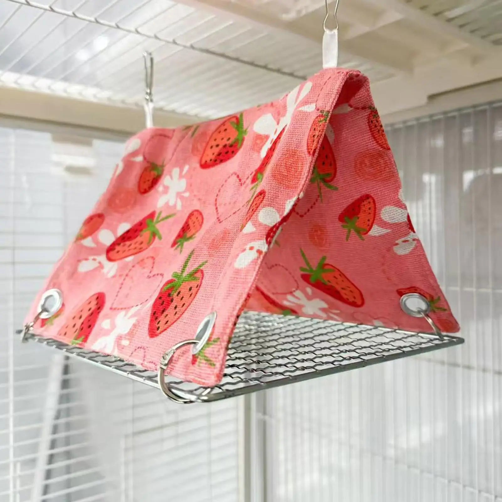Print Bird Bed Mini Cage Squirrel Mat Guinea Pig Nest Hamster House Small Animal Sleeping Bed Pet Hanging Cage Bird Supplies Oasis Select