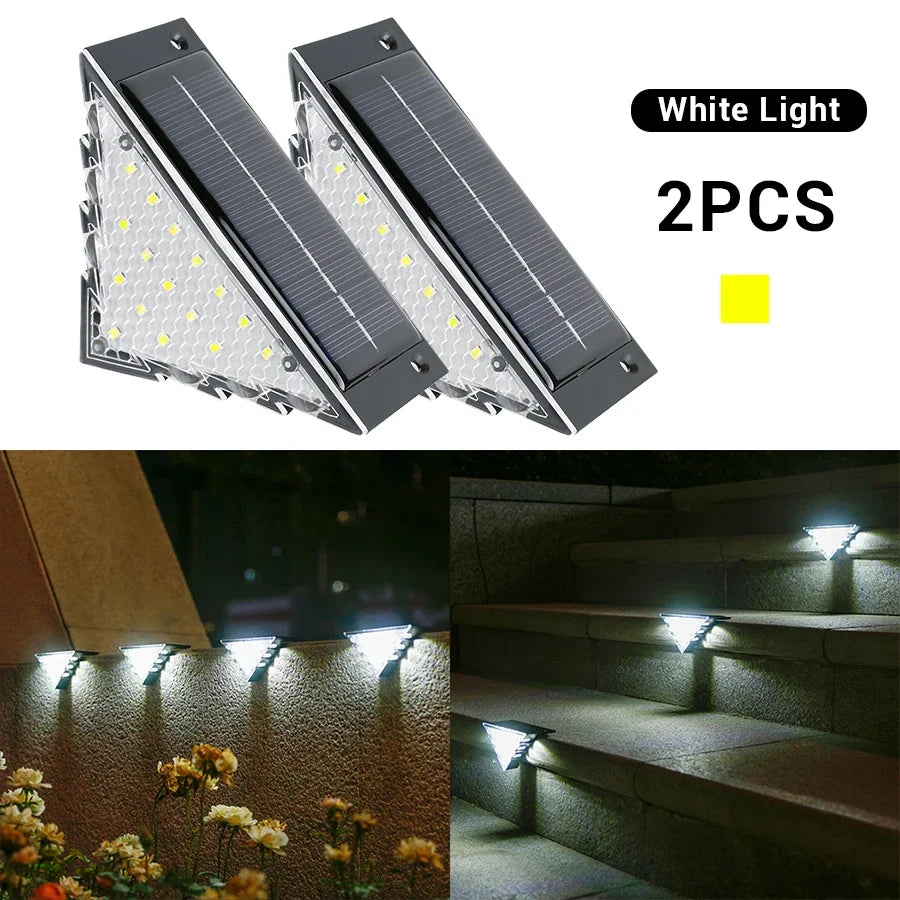 Solar Stair Lights Solar Step Light Outdoor Anti-theft Waterproof IP45 Decor for Garden Stair Deck Front Porch and Patio Oasis Select White Light 2PCs