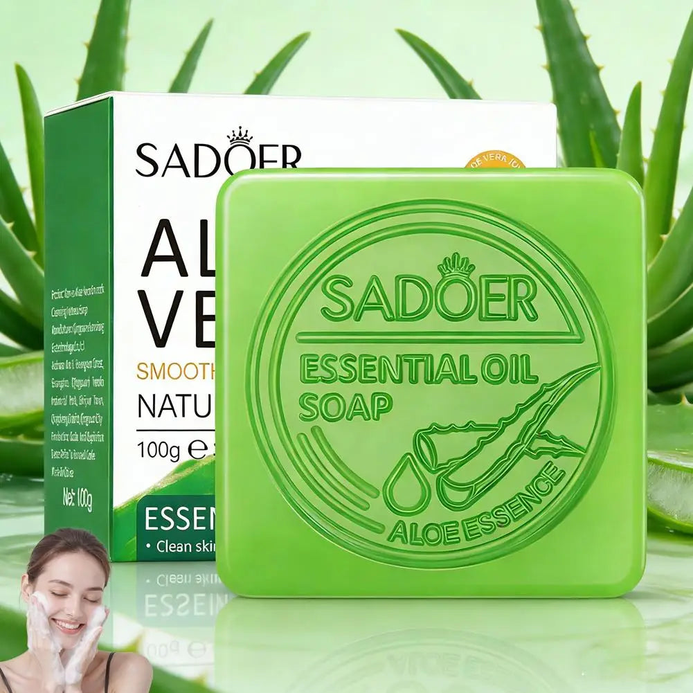 Aloe Vera Soap Bar for Face & Body, Handmade Washing Exfoliating Bar, Moisturizing Oil Control Mild Nourishing Cleaning Pore Oasis Select