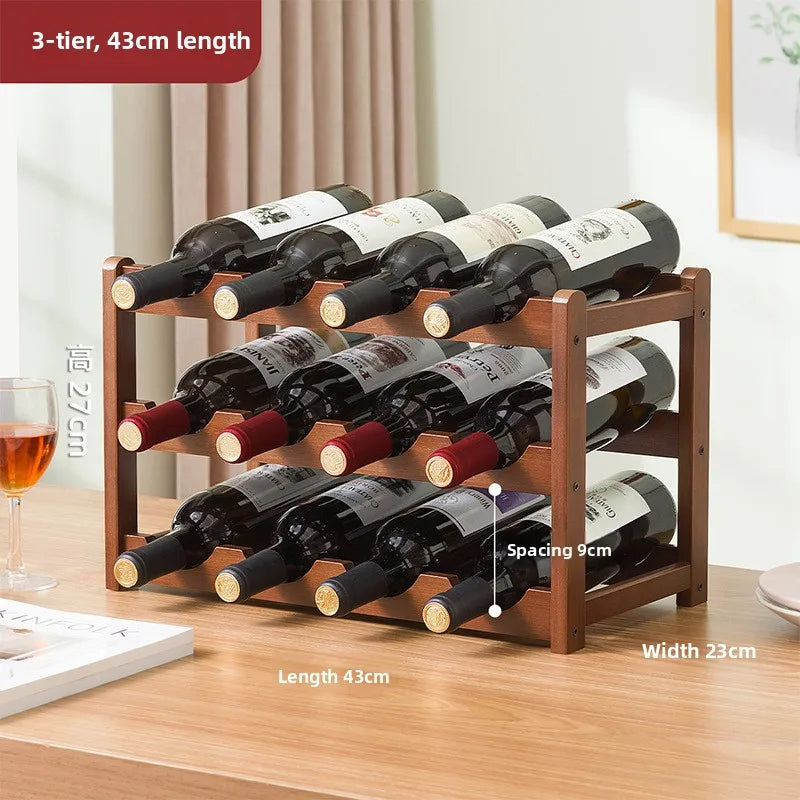 Creative red wine rack Solid wood wine rack Wine bottle rack Red wine display rack Multi-bottle storage Wine cabinet decorative Oasis Select 3rd Floor 43
