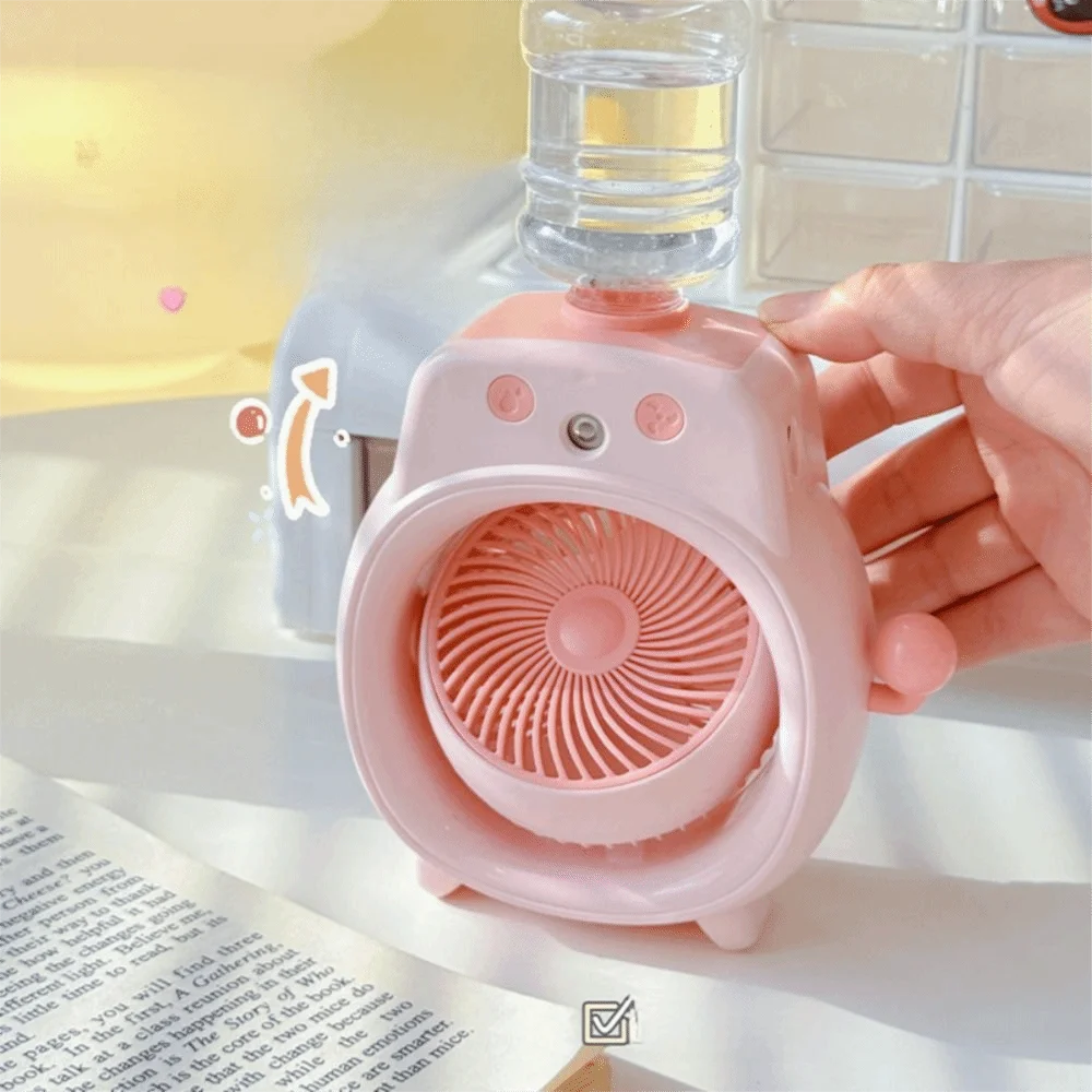 Fine Gentle Mist Portable Desktop Cooling Spray Fan Even Comfortable Wind Wide Angle Air Supply Quiet Humidifying Fan for 500mAh Oasis Select