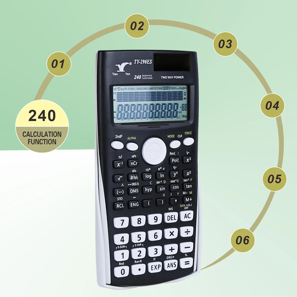 Scientific Calculators Math Calculator with 240 Multi-Functional Calculator 2 Lines LCD Display calculator for Teachers College Oasis Select