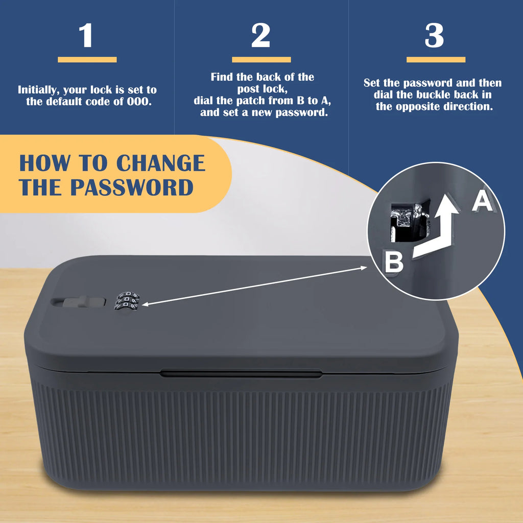 Lockable Storage Box Versatile Safe Small Storage Box Portable Food Refrigerator Container Home Personal Items Safe Lockbox Oasis Select