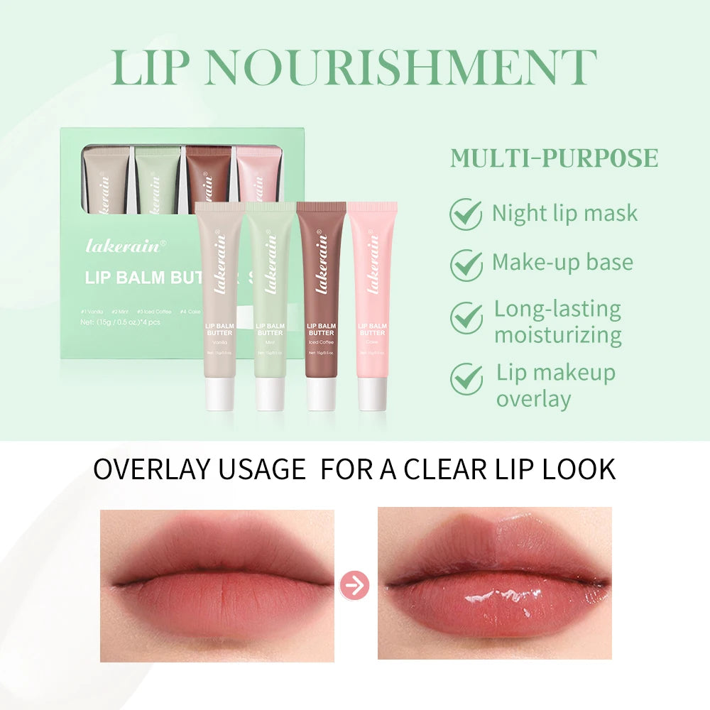 Butter Lip Balm Moisturizing Lip Gloss Oil Long Lasting Nourishes Smoothing Deep Hydration Daily Care Butter Lip Balm Makeup Oasis Select