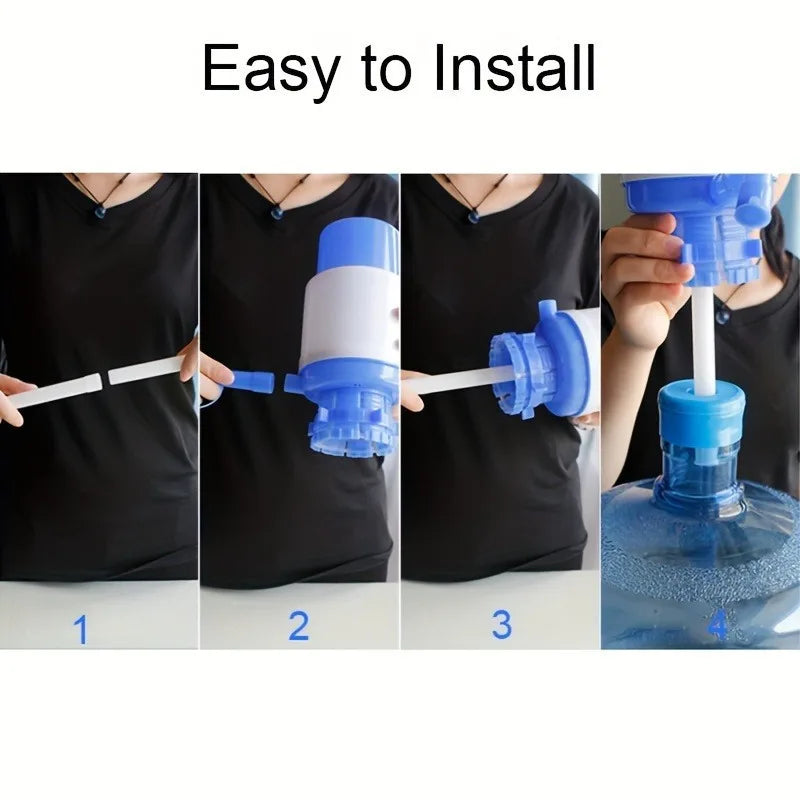 Water Bottles Pump Manual Hand Pressure Drinking Fountain Pressure Pump Water Press Pump with An Extra Short Tube Food Grade Oasis Select