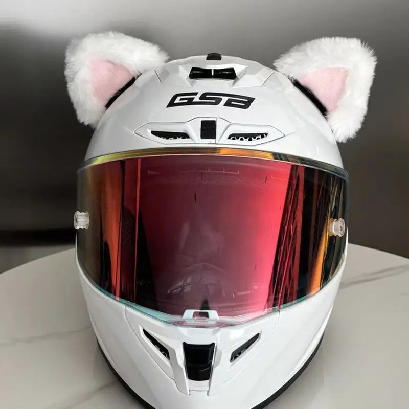 Motorcycle helmet decoration accessories Cat's ears (Steamed cat-ear shaped bread) quick release Velcro Oasis Select