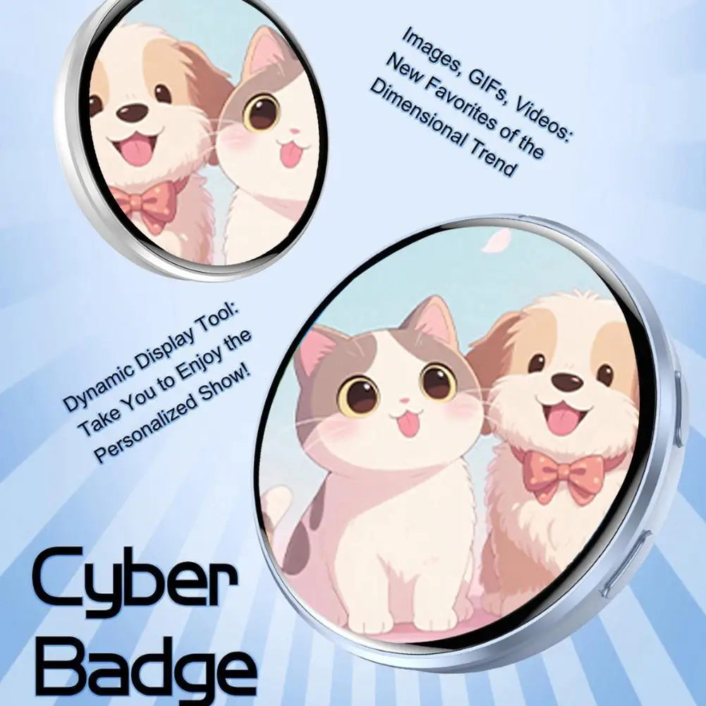 Cyberbaji 1.7" HD Bluetooth LED Display Badge | Touch Screen