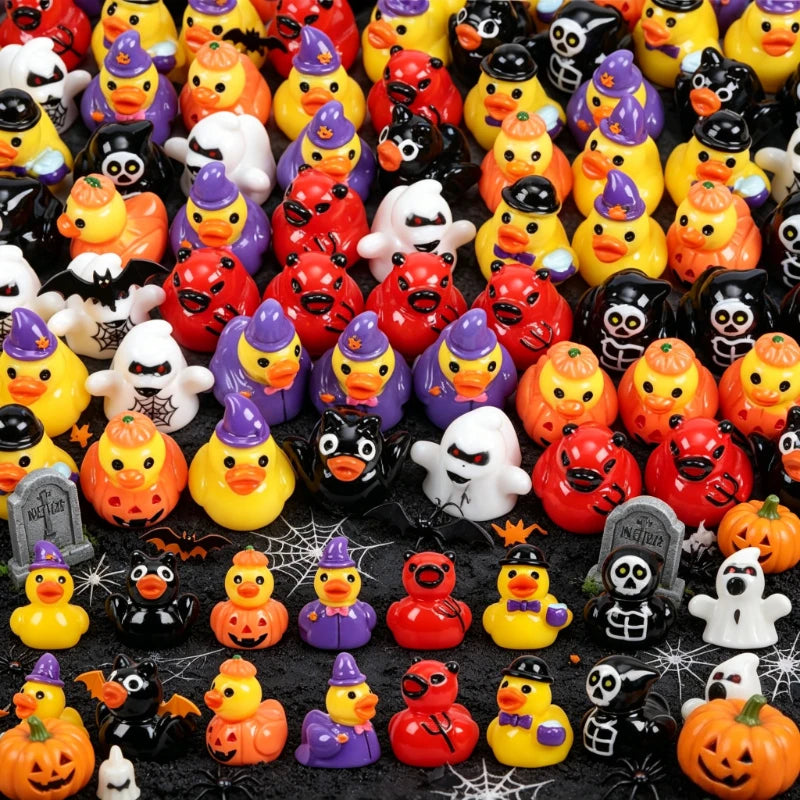 40 sets of Halloween mini ducklings, with 8 different styles randomly distributed, suitable for garden decoration Oasis Select