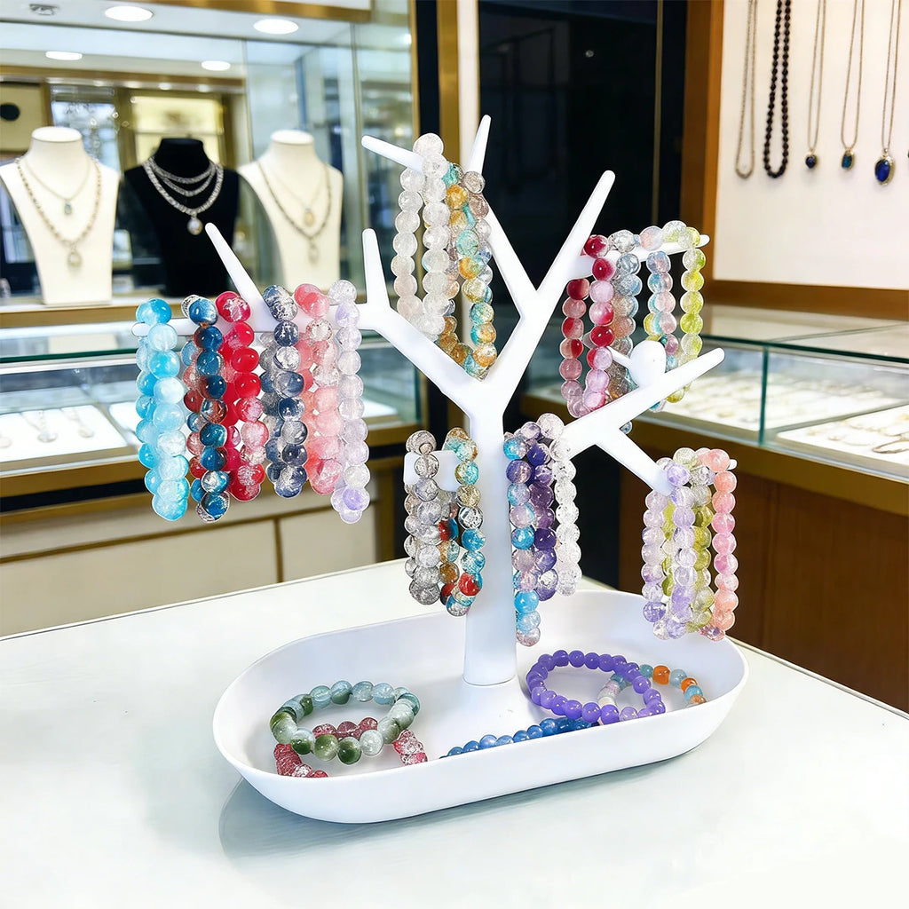 1pc White/Black Tree Shaped Jewelry Display Rack Earrings Necklaces, Jewelry Tray Entrance Area Keychain, Glasses Storage Rack Oasis Select