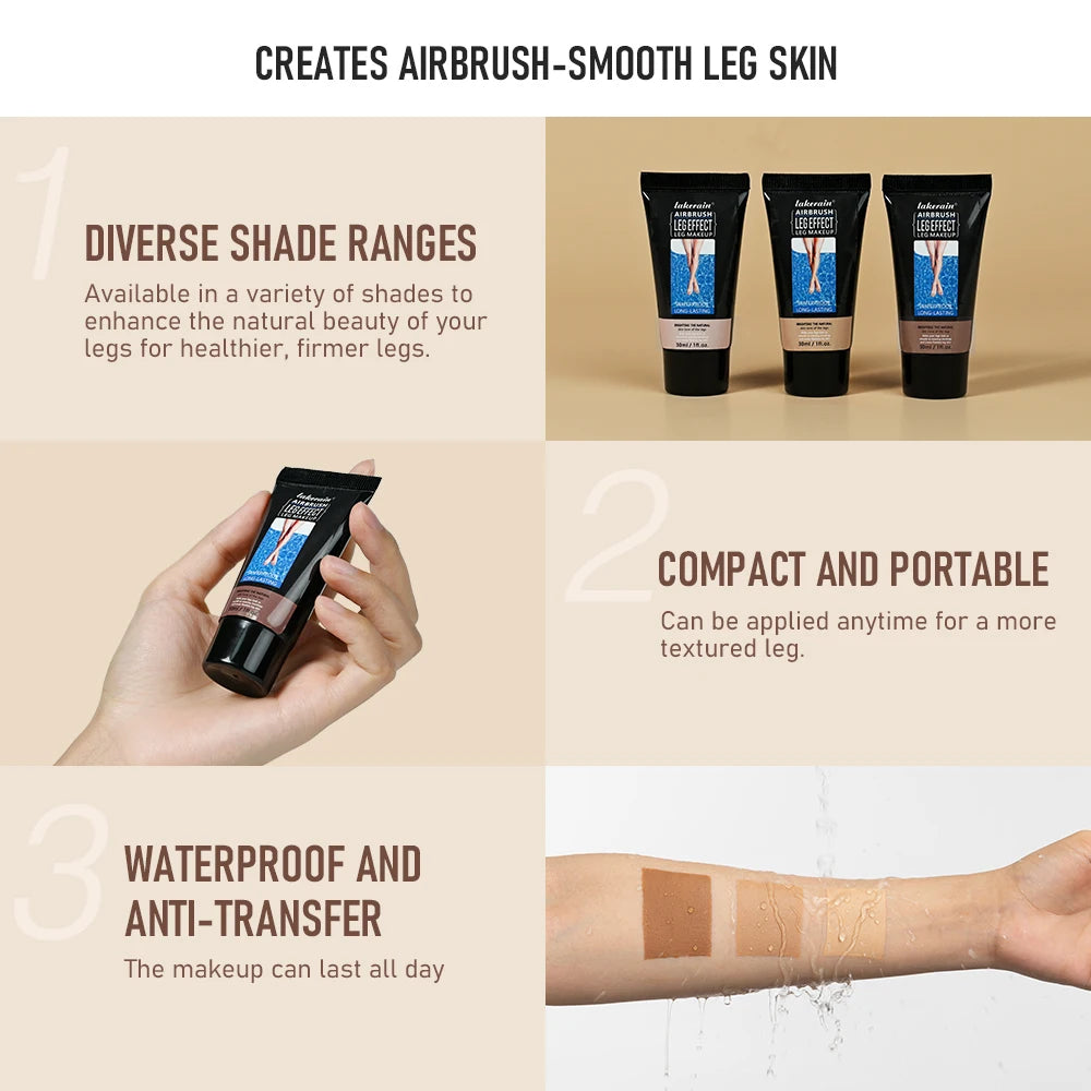 Leg Makeup Foundation Moisturizing Cover Blemishes Flawless Looking Legs Water Resistant Transfer Proof Lotion Cosmetics Oasis Select