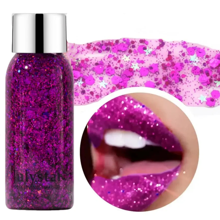 Body Glitter Sequins Gel Longlasting Liquid Face Shimmer Multicolor Eye Shadow for Party Music Festival Makeup Accessory 30ml Oasis Select