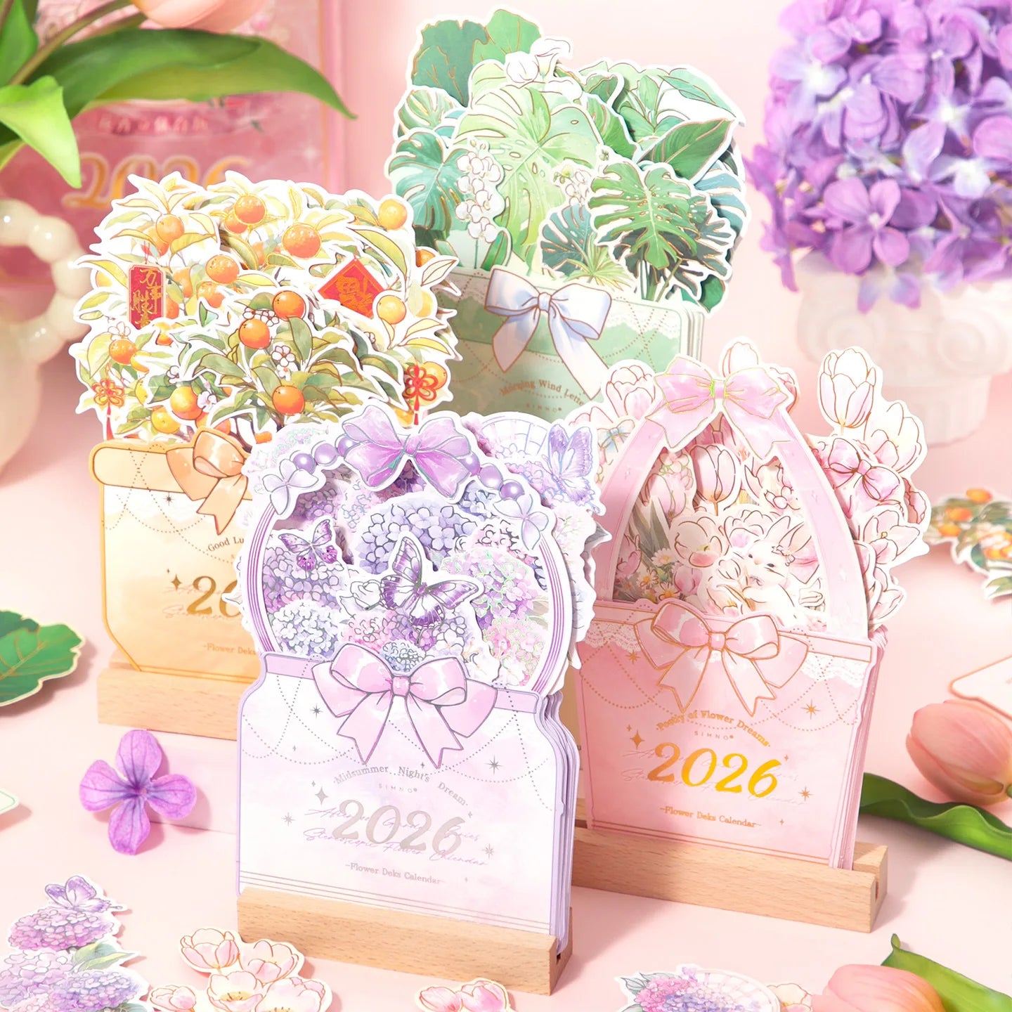 2026 Bloomy Flowers Calendar Desk Calendar Tabletop Calendar Standing Monthly Calendar Year For Home School Desktop Decorations Oasis Select