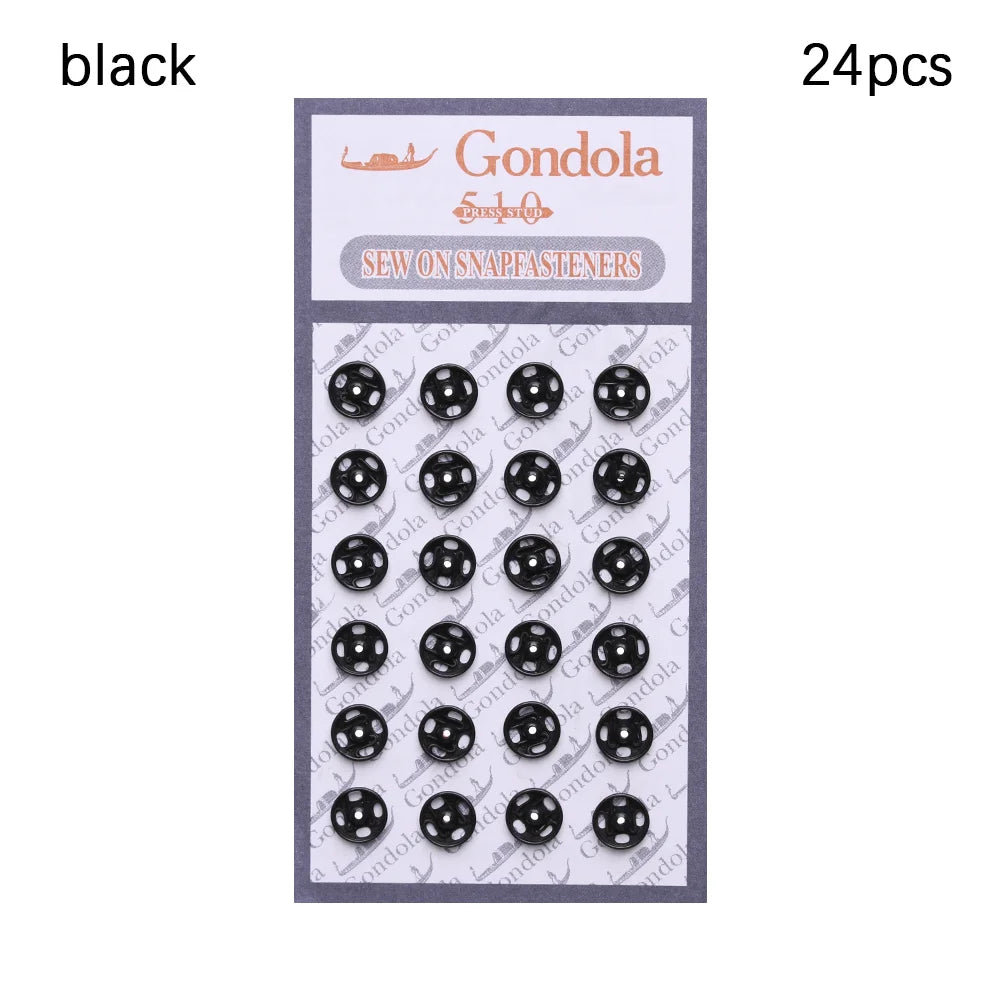 10/24pcs Cute Girl Gift Invisible Snap Craft Metal Buckles DIY Clothes Mini Buttons Clothing Sewing Buckle Oasis Select Black 10pcs