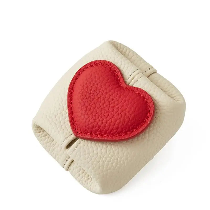Genuine Leather Mini Coin Purse | Square Jewelry & Cosmetic Pouch