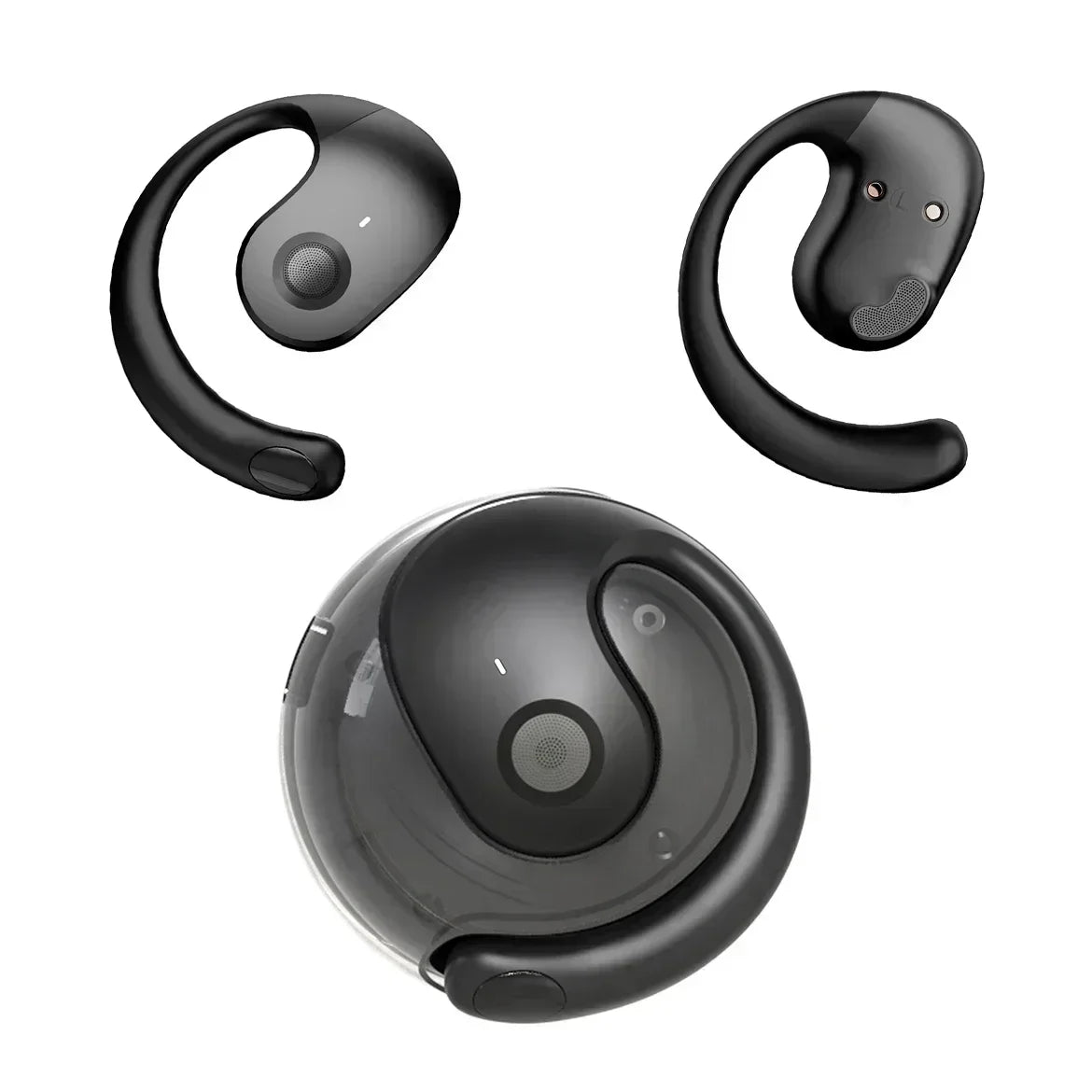 Wireless Headphones Comfortable Ear Hook Touch Control Earbuds with Mic Wireless Bluetooth Headset Phone Earphones Game Oasis Select black
