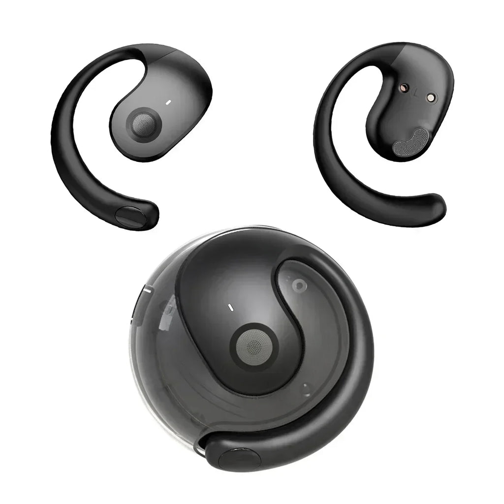 Wireless Headphones Comfortable Ear Hook Touch Control Earbuds with Mic Wireless Bluetooth Headset Phone Earphones Game Oasis Select black