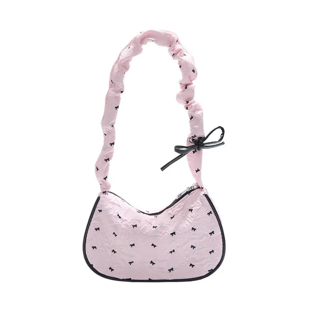 Korean Bow Shoulder Bag – Large Canvas Hobo Handbag for Women