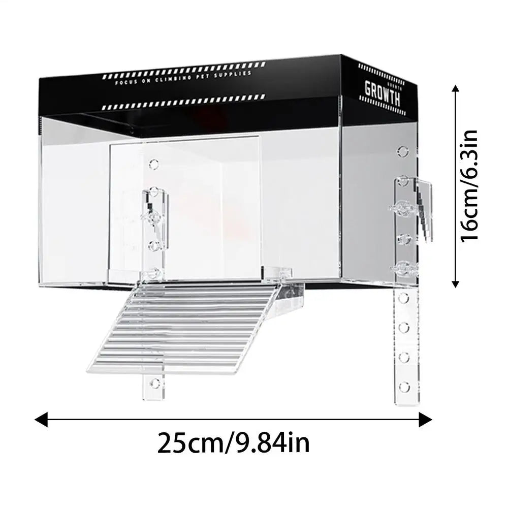 Turtle Basking Dock Pet Turtle Tank Basking Dock with Lid Living Room Hotel Reptile Resting Land Habitat Topper for Animal Oasis Select M with sunlight