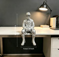 Retro Army Man Sitting Posture Figurine Shelf Decor Helmet Soldier Ornament Military Fan Gifts Minimalist Home Office Desk Decor Oasis Select Soldiers think 1