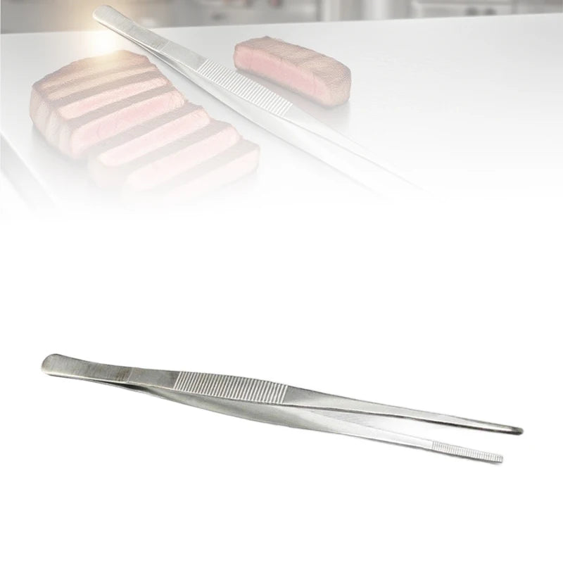 25CM/30CM Toothed Tweezer Straight Tweezer Long Barbecue Food Tong Stainless Steel Home Garden Kitchen BBQ Tool Oasis Select