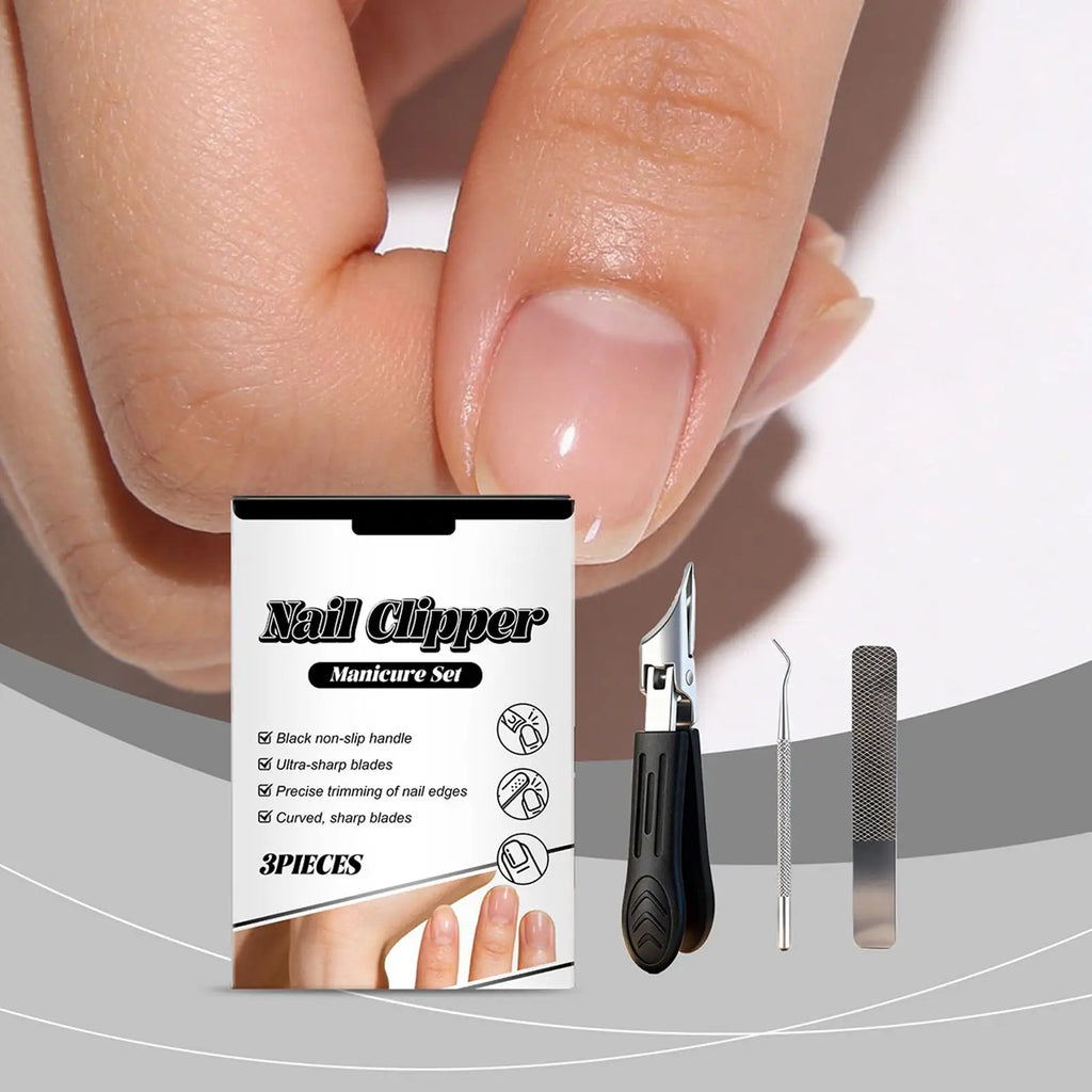 Angled Nail Clippers | Wide Opening Anti-Splash Trimmer Set Nail Clipper Set Oasis Select