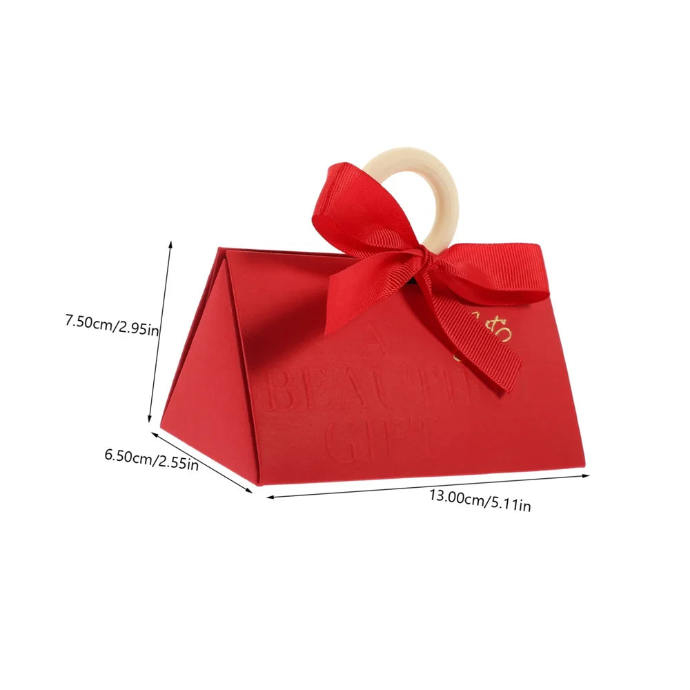 Large Triangle Shape Paper Bag Packaging Box With Handles Wedding Gifts For Guests Candy Boxes For Wedding Baby Shower Party Oasis Select