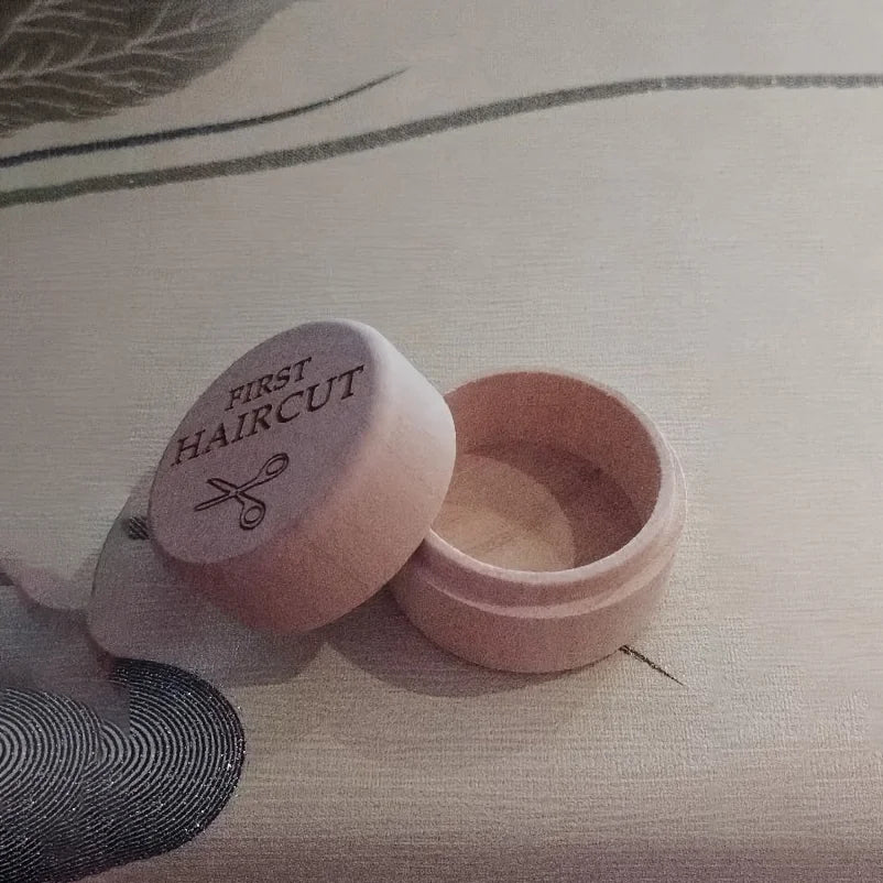 Wooden Fetal Hair Keepsake Box, Lightweight Minimalist Storage Case, Portable Baby First Memory Souvenir Gift for New Parents Oasis Select