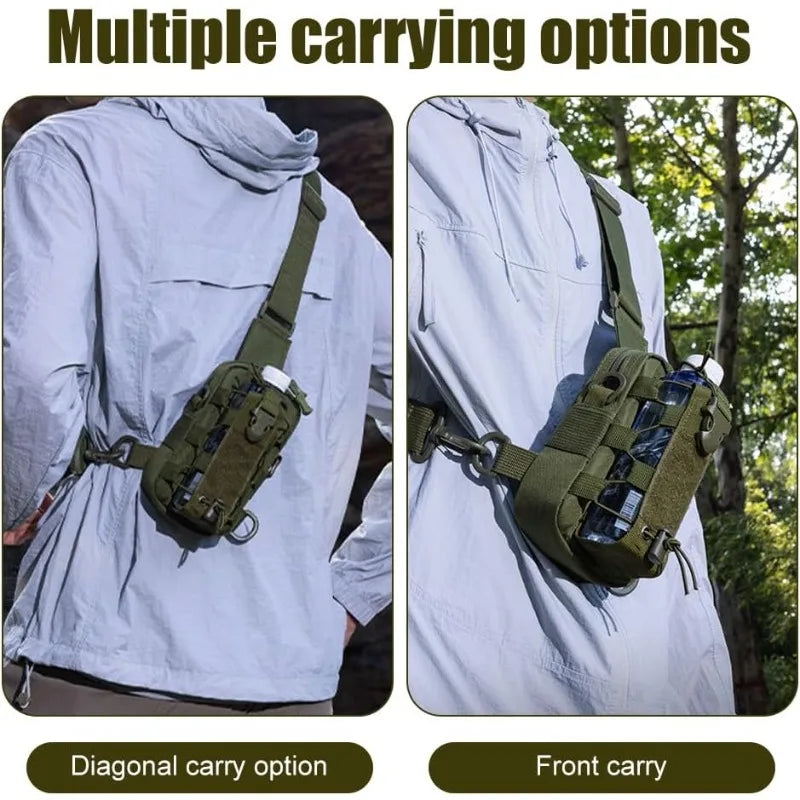 Multifunctional Tactical Waist Bag Outdoor Hanging Bag Mobile Phone Crossbody Chest Bag Camping Cycling Water Bottle Carrier Oasis Select