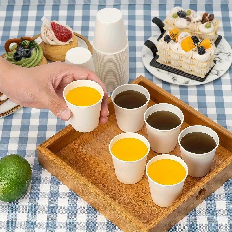 50/100PCS Disposable Small Paper Cup Tasting Cup Perfect for Coffee Candy Juice Home Supermarket Holiday Party Activities Oasis Select