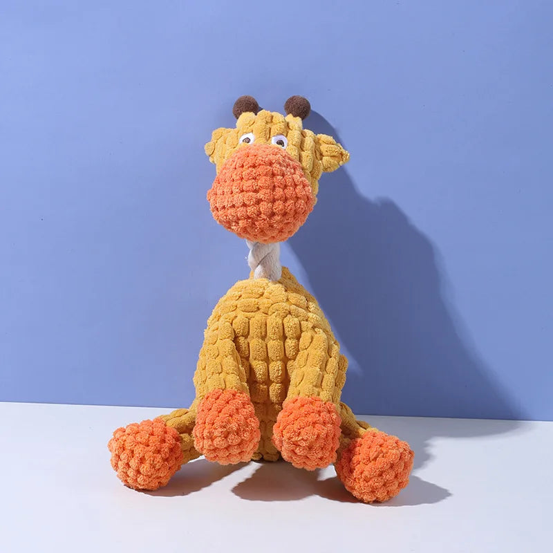 Tough Bite-Resistant Funny Donkey Plush Dog Toy | Squeaky Sound & Teeth Grinding Design | Interactive Chew Toy for Dogs Oasis Select giraffe 13x25cm