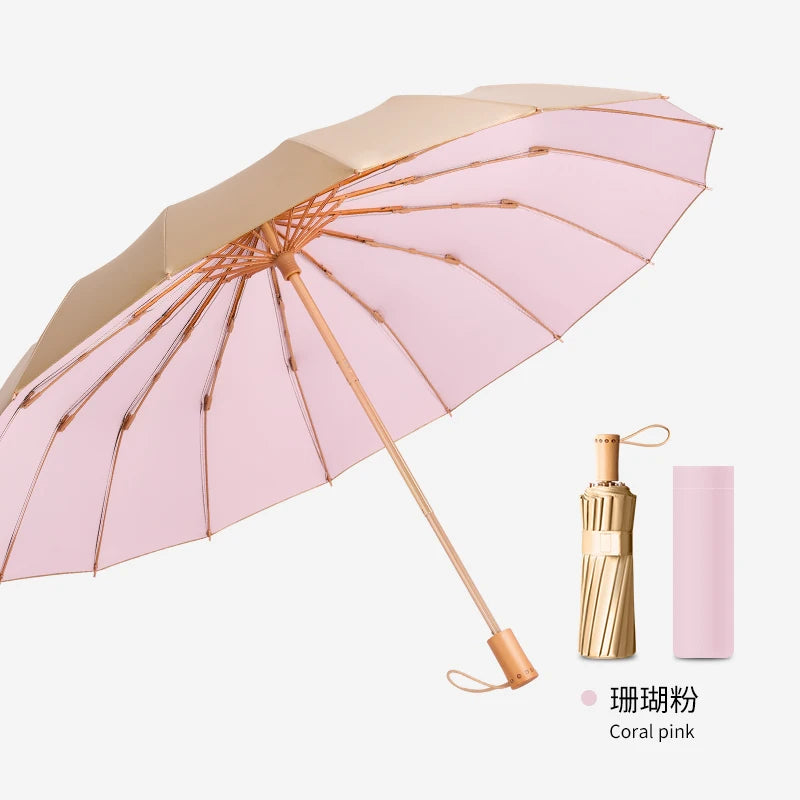 16 Bone titanium silver sun umbrella super sun protection UV umbrella sunshine and rain umbrella Oasis Select 6