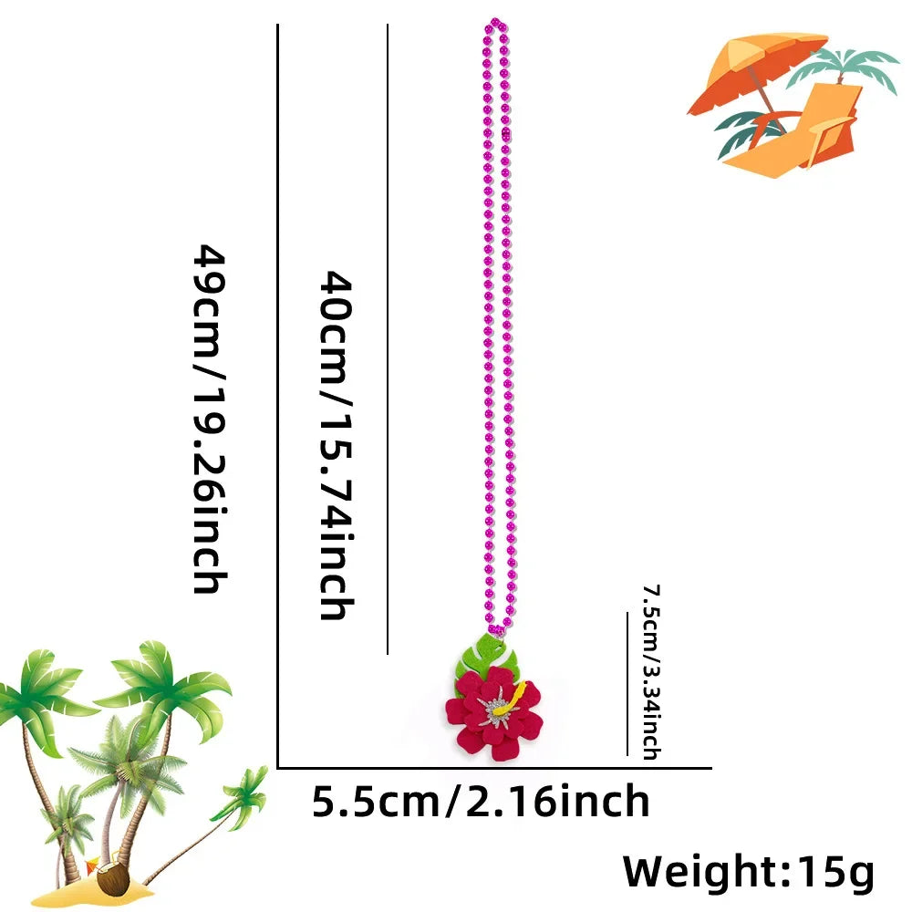 Summer Beach Party Necklace Tropical Charms for Hawaiian Themed Mardi Gras Plastic Beads - Flamingo Crab Oasis Select K