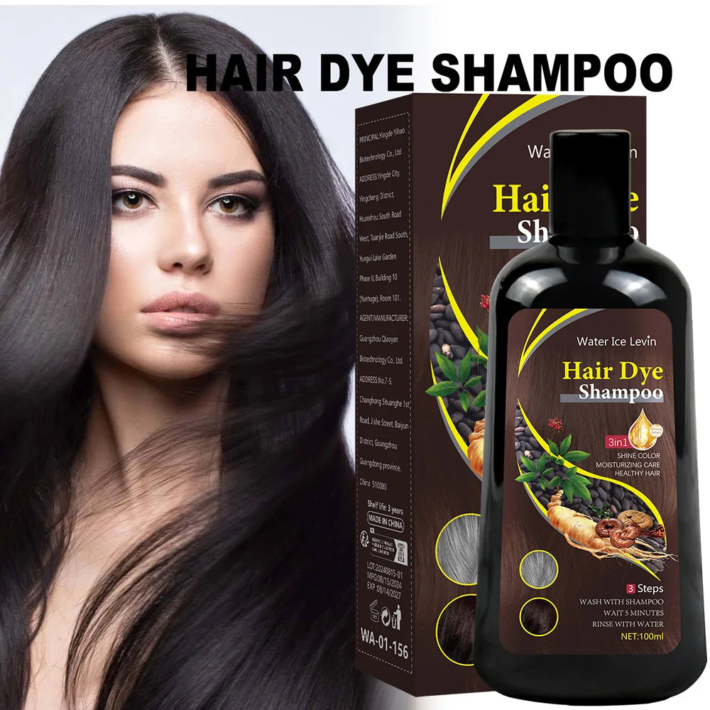 New Hair color shampoo 3 in 1 makes hair instantly from white to brown natural hair color protective sleeve for women 100ML Oasis Select