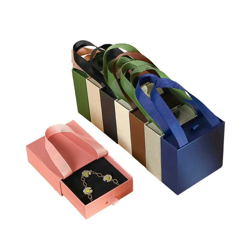 Portable Drawer Jewelry Box for Rings, Earrings & Necklaces