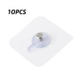 10-Pack Transparent Self-Adhesive Wall Hooks – No Damage Adhesive Wall Hooks Oasis Select 10PCs