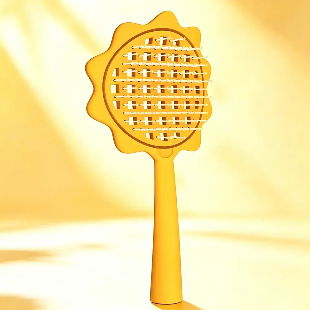 Sunflower Hollow Hair Brush Detangling Comb Scalp Massager Detangling Dry And Wet Use Design Salon Hairdressing Styling Tools Oasis Select