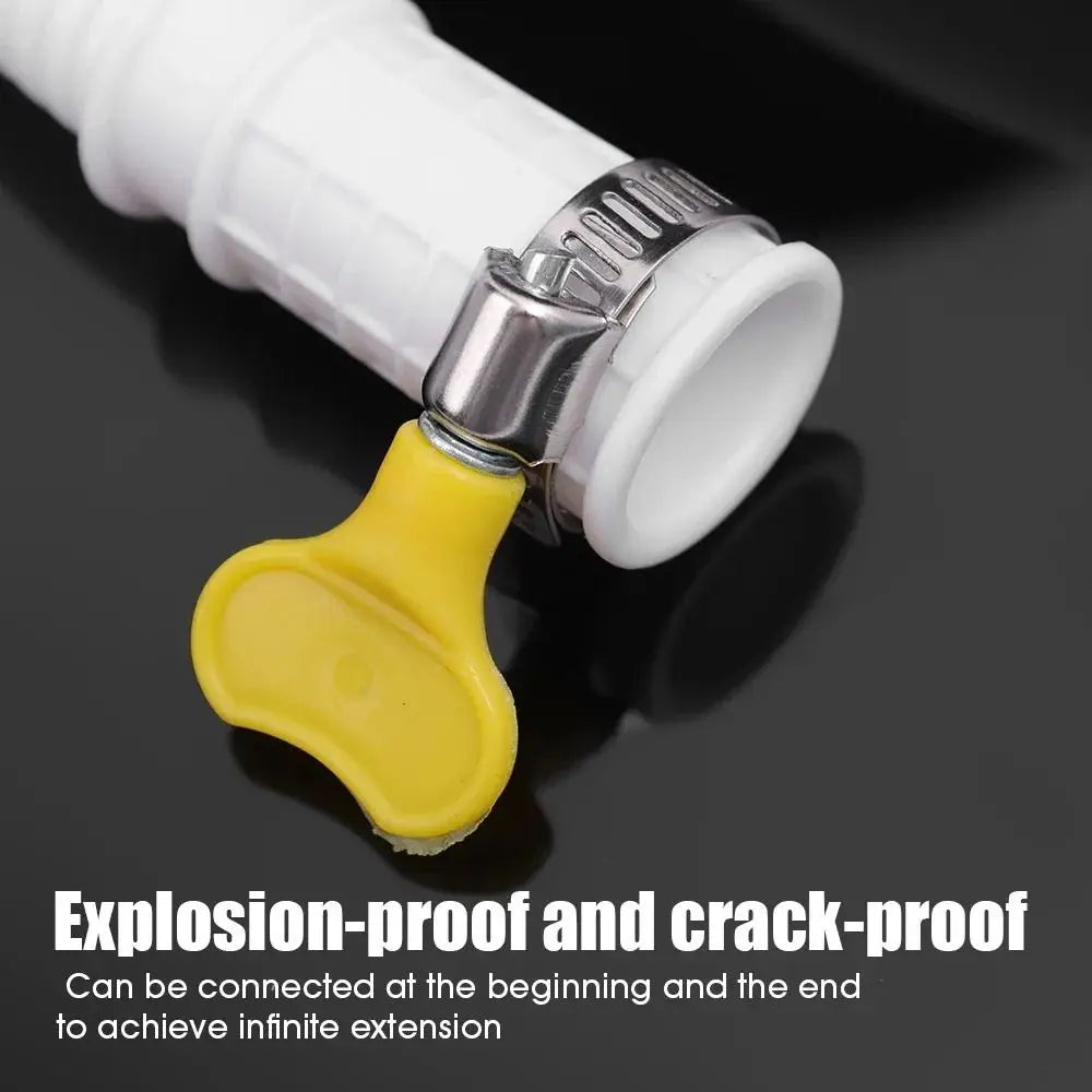 Flexible PP Drain Hose Pipe – Stretchable White Plumbing Tube