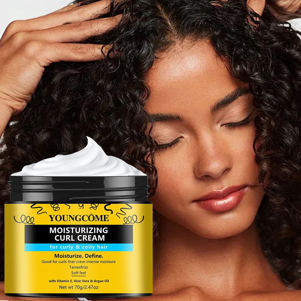 YOUNGCOME Curl Cream – Hydrating Frizz-Taming Styler, Vitamin E