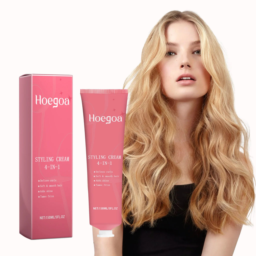 HOEGOA 4-in-1 Hair Styling Cream | Curl Define & Frizz Control