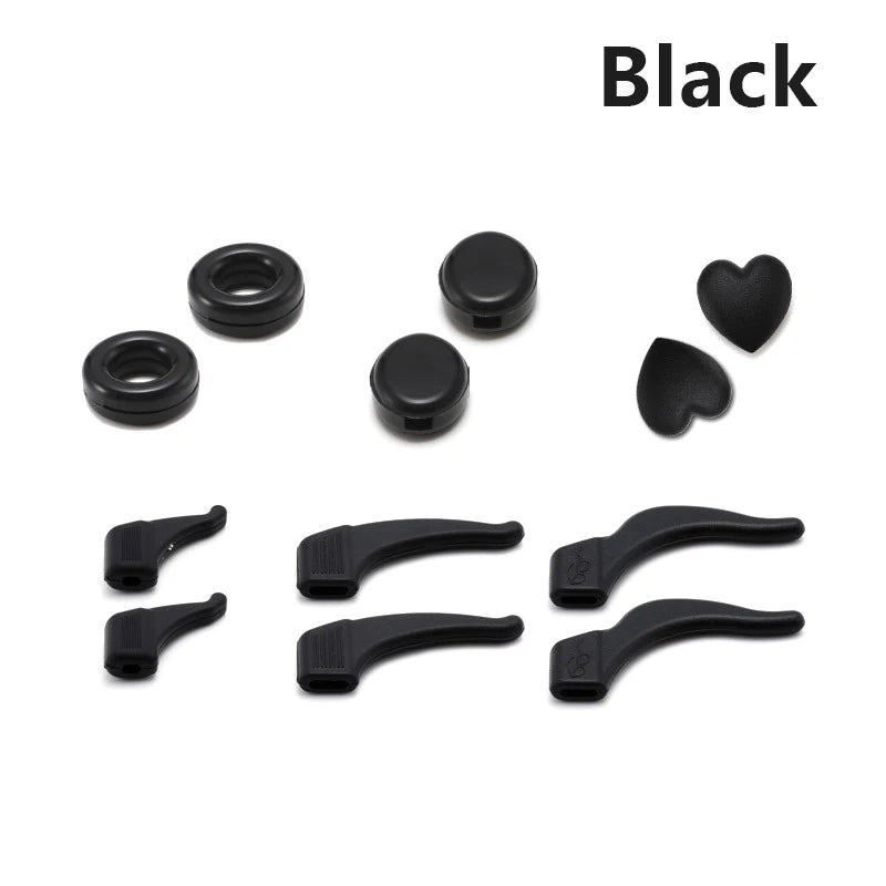 Anti-slip Silicone Ear Grip Glasses Eyeglasses Leg Ear Hook Stopper Bracket Fastener Accessories Temple Tip Eyewear Holder Oasis Select Black
