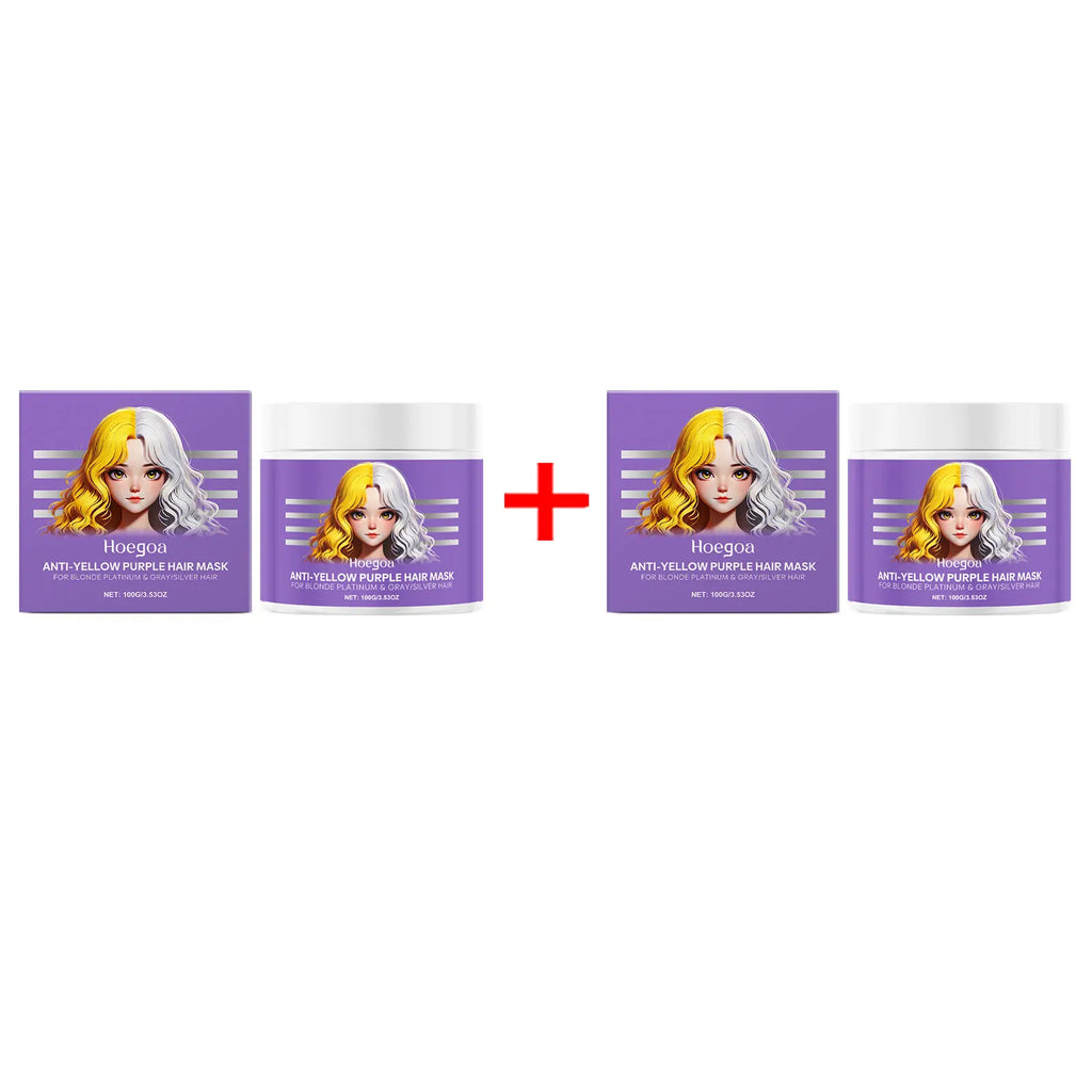 HOEGOA Purple Hair Mask – Anti-Brass Toner for Blonde & Silver Purple Toning Hair Mask Oasis Select 200g boxed