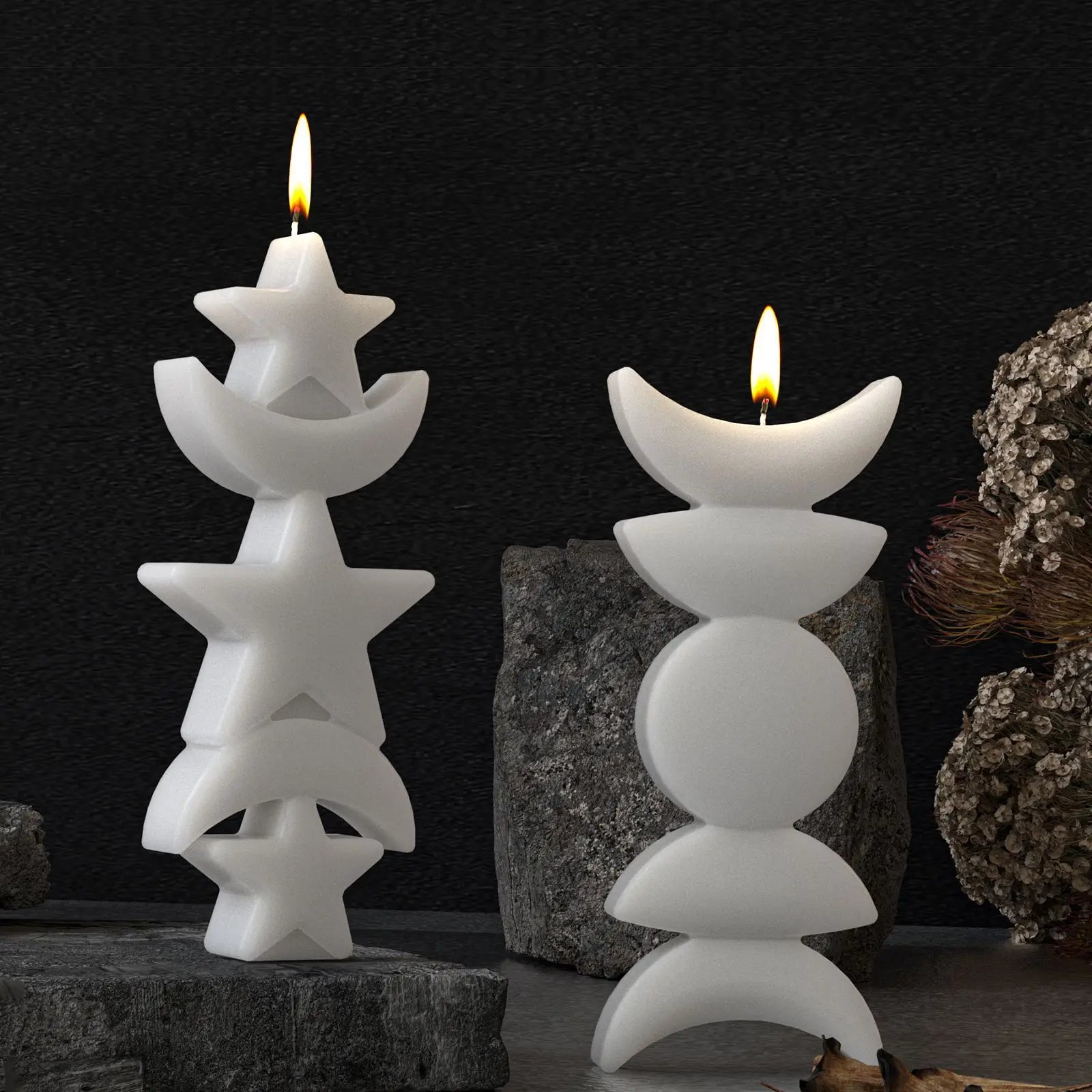 3D Decoration Candle Silicone Mold DIY Aromatherapy Candle Gift Sun Moon Star Moon Decoration Mold Home Gift Oasis Select