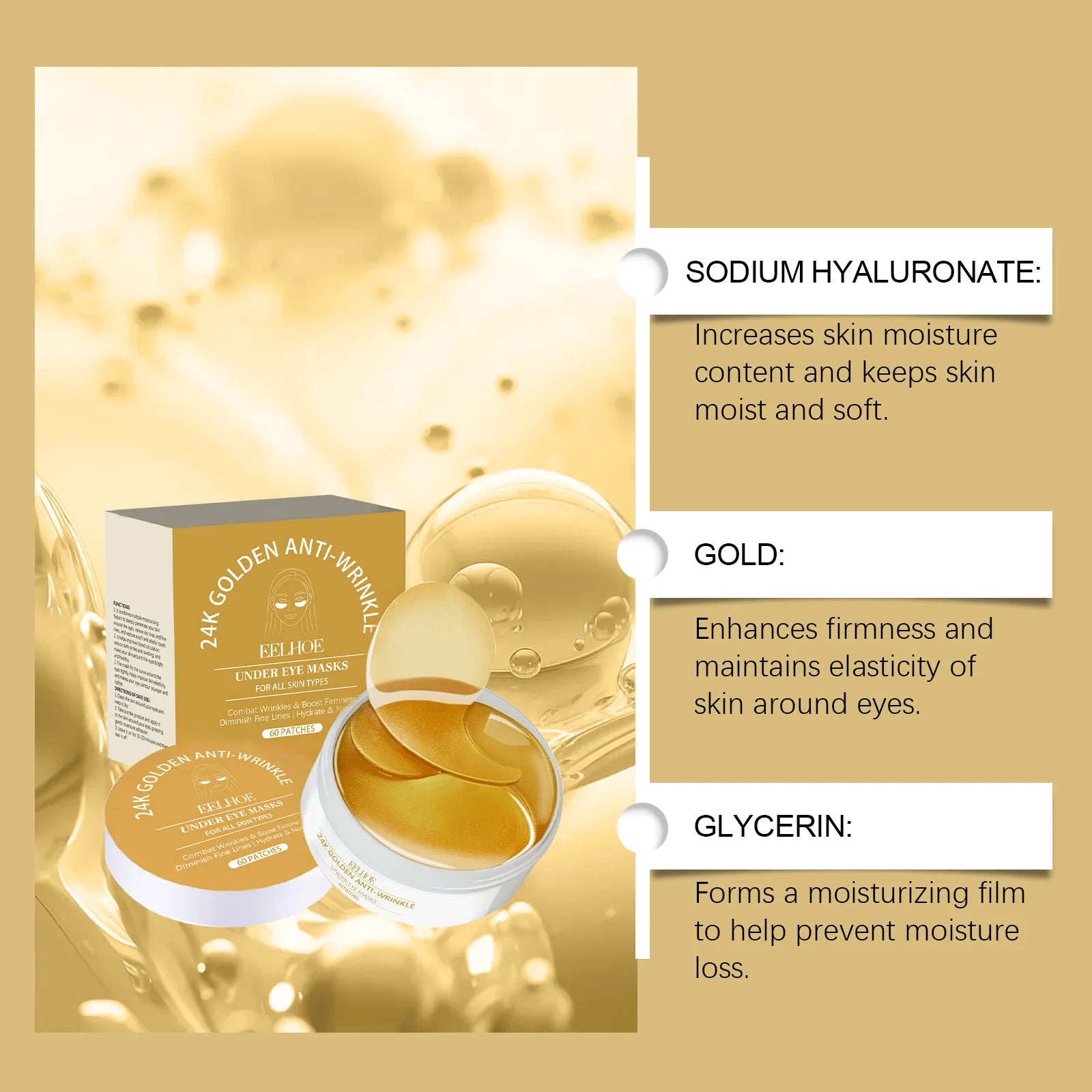 Eelhoe Golden Eye Mask – Dark Circles, Puffiness & Fine Lines
