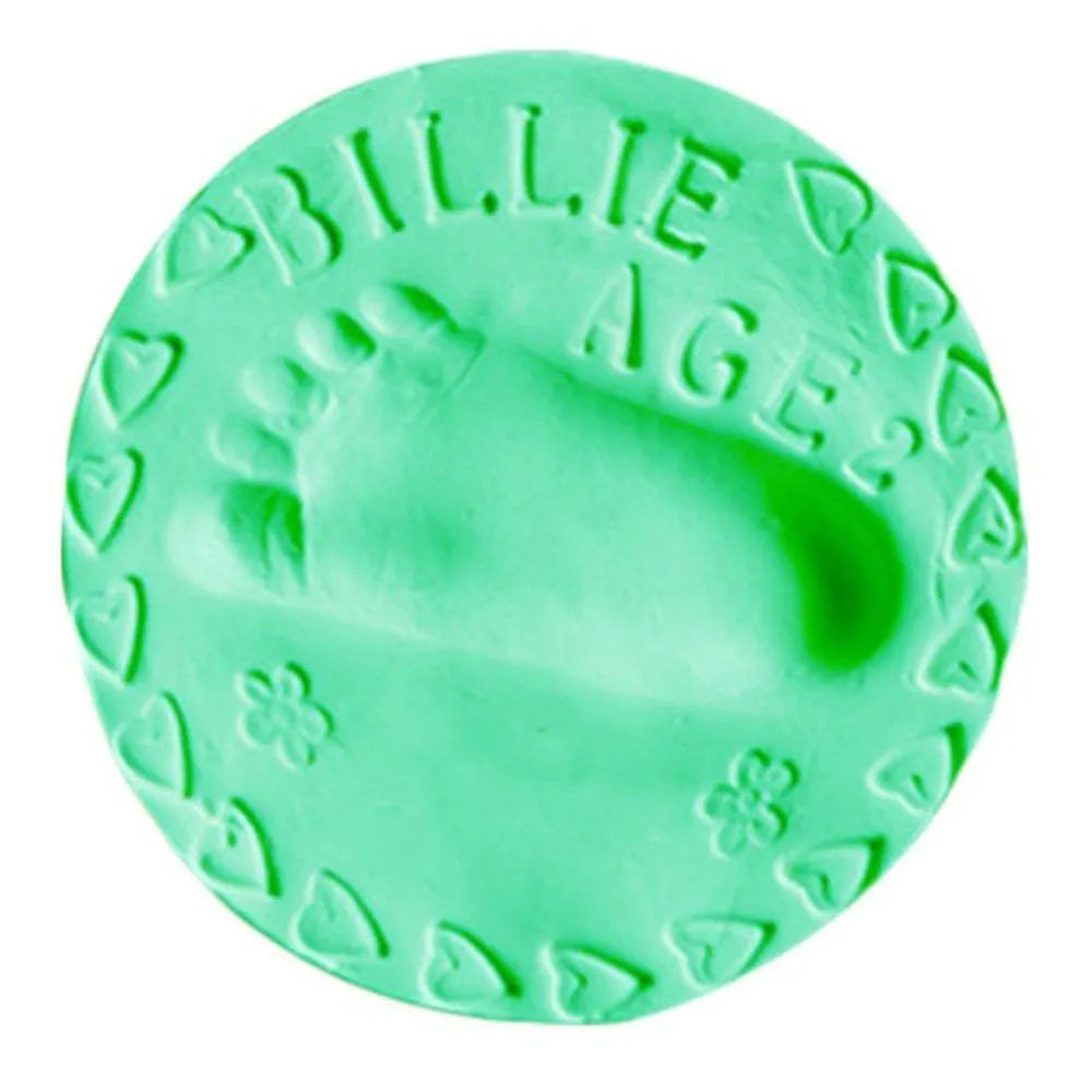 Baby Care Air Drying Soft Clay Baby Handprint Footprint Imprint Kit Casting Parent-child Hand Inkpad Fingerprint Oasis Select Green
