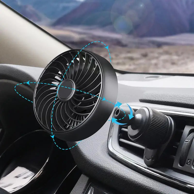 Air Vent 3 Speed 5V 1A Car USB Cooling Fan 360 Degree Adjustable Air Outlet Car Fan 5-Blade Low Noise For Car Truck SUV Sedan Oasis Select A1